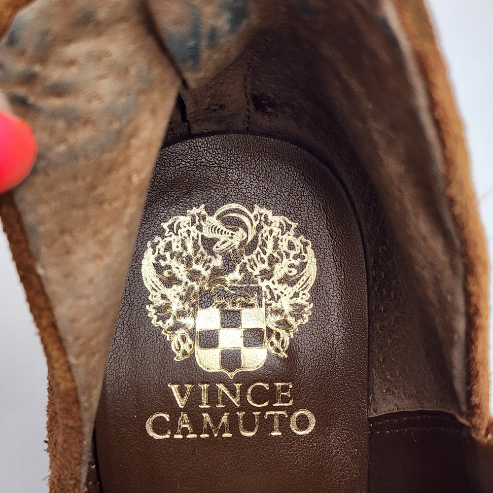 Vince Camuto Bibestie Women's Size 10 Ankle Boots Booties Suede Brown Zip - Picture 8 of 10
